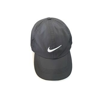 Nike Golf Hat Cap Black adjustable velcro strapback drift air vents white swoosh
